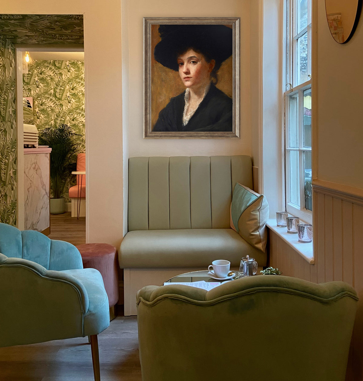 Stylish Fine Art Print of a Female Sitter with Confident Gaze and Elegant Features