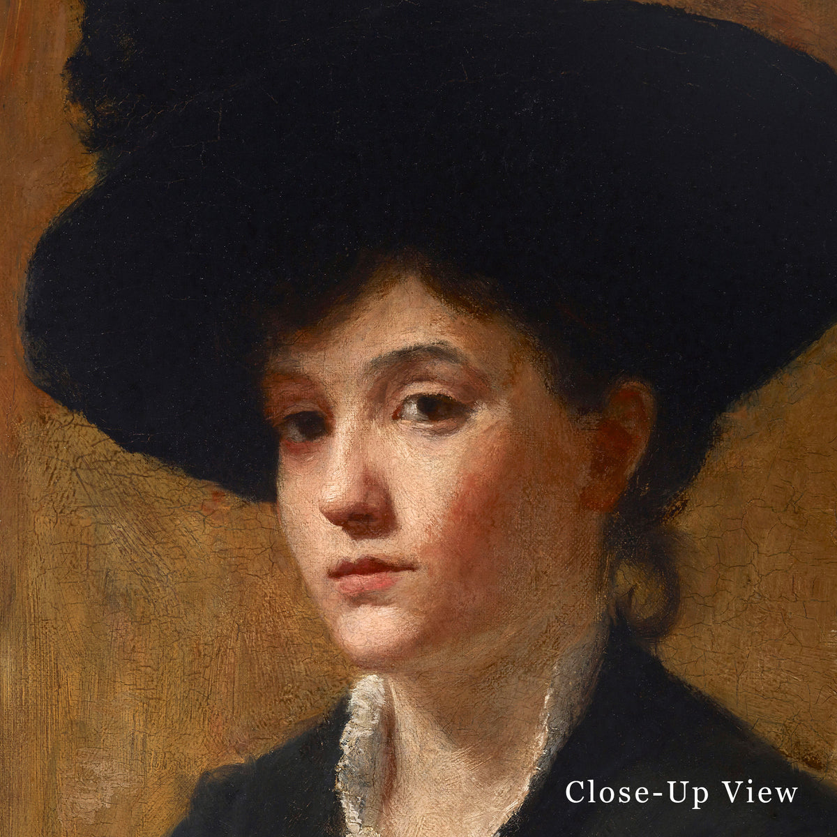 Stylish Fine Art Print of a Female Sitter with Confident Gaze and Elegant Features